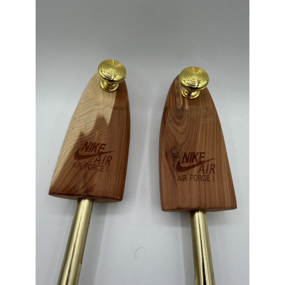 Nike Air Force 1 Wooden Shoe Trees Gold Tone Knob AF1 82-QA-7H - US 12 - Picture 2 of 7